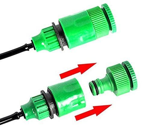 Fdit Equipo de Riego por Goteo de Enfriamiento Automático Manguera Rociador de Riego Boquilla de Jardín Patio Socialme-EU(15M)