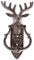 HOMESCAPES Deer Door Knocker or Gate Knocker Antique Style Stag Head Brown Cast Iron Knocker