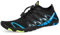 Strandschuhe Damen Herren Wasserschuhe Badeschuhe Unisex Atmungsaktiv Leicht Barfußschuhe rutschfeste für Schwimmen Tauchen(S901 Schwarz Blau, 41EU)