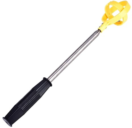 Dwawoo Recogebolas de Golf, Recogedor Telescópico Acero Inoxidable Amarillo para Jugadores de Golf, Entrenamiento en Campo y Practica de Precisión