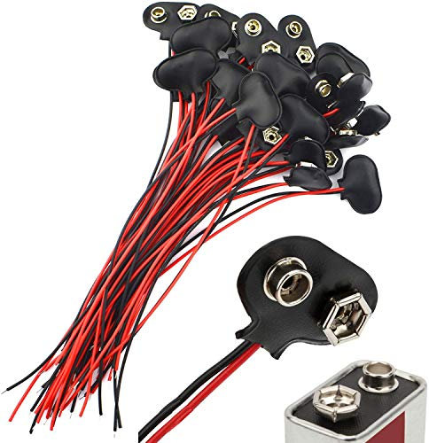 Type T 9V Adattatore per batteria Cuoio Clip per batteria Connettore a scatto Connettore per fibbia per strumenti di illuminazione Telecomando Piccolo prodotto elettronico Cavo da 15cm (30 pcs)