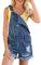 Roskiky Salopette da donna con cinghie con polsini e tasche, Blu scuro, S