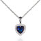 Namana Love Herz Halskette für Damen mit herzförmigem Stein. 925 Sterling Silber Halsketten für Frauen mit blauem Stein und weißem Zirkonia. Herz-Anhänger