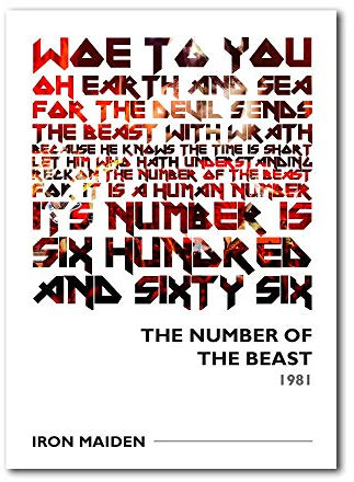 Libretto Designs IRON MAIDEN - The Number of the Beast A4 Art Print with Lyrics