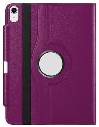 GALTD for iPad A16 Case, 11th Generation 11inch/iPad 10th Generation Case 10.9 (2025-2022) Auto Wake/Sleep Cover with Pencil Holder & Elastic Band, Multi-Angle Stand, 360 Rotating Smart, Purple