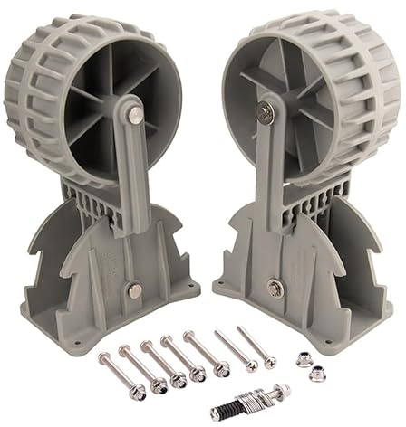 Inflatable Boat Launching Wheels,Marine Flip-up Dinghy Wheels Nylon Ribs Towing Wheels for Boat Trailer Trolly (1 Pair)