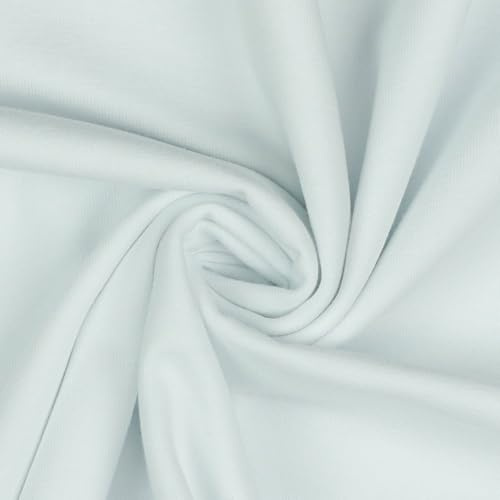 Jerseystoff Uni Meterware Tex Standard 100 zertifiziert 69 Farben zur Auswahl Uni + Meliert (005 I Weiß, 100 x 150cm)