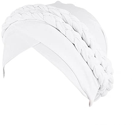 Zhiyao Chemo Turban Damen Weich Slouchy Frauen Beanie Mütze Headwear Muslimische Kopftuch Hut Kopfbedeckung Turban Warm Wrap Schlafmütze für Damen Haarverlust Cancer, Einheitsgröße, 2-Weiß