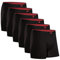 DANISH ENDURANCE Men's Bamboo Boxers, Comfortable, Breathable Underwear, Tagless, Optional Open Fly, 6 Pack, Black, XL
