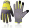 HLDD HANDLANDY UltraLight Safety Work Gloves, Mens & Women Multi-Functional Work Gloves with Extensive Palm Protection, Mechanic Gardening Construction DIY Gloves with Touchscreen (Medium, Yellow)