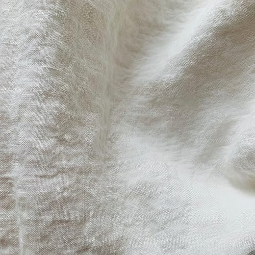 JOWOLLINA Spannbettlaken aus 100% Leinen Stonewashed (100 x 200+25 cm, Off White Soft)