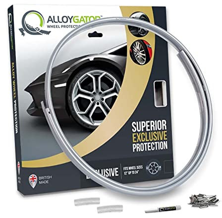Perfil de Repuesto AlloyGator (Plata) – Solo para 1 Llanta | Hasta 24” | Protección Contra Daños de Bordillos | Accesorio de Exterior sin Adhesivo