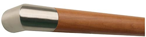 TIBU Kirsche Holz Handlauf Geländer 30-500cm Wandhandlauf Treppe Wand mit Edelstahl Enden, Länge 1500 mm / 150 cm / 1,5 m und Enden Edelstahl Ecke