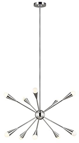 Licht-Erlebnisse Deckenlampe Metall Sputnik Design inkl. G9 LED in Nickel Art Déco Jugendstil Deckenleuchte Esstisch