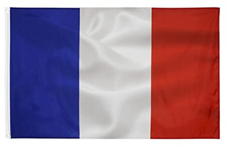 Bandera francesa grande para Exterior 90x150cm ,Bandera francesa balcón Reforzada y con 2 Ojales metálicos French flag