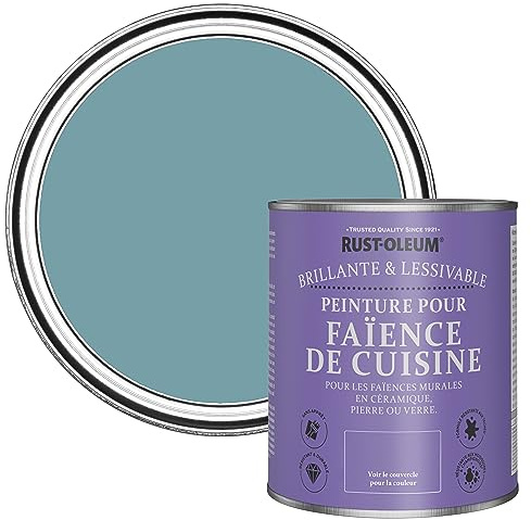 Rust-Oleum Blue Water-Resistant Kitchen Tile Paint in Gloss Finish - Pacific State 750ml