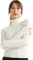 alsestudio Women`s Turtle Neck Jumper Premium Quality Silk Touch Long Sleeve Soft Ribbed Pullover Essential Knitted Roll Neck Sweaters Off White, M