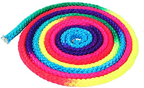 Yctze Springseile, Gymnastikseil, Rhyt Rainbow Color Rhythmic Gymnastics Rope Solid Competition Arts Training Rope, springseil Kinder rosa