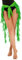 FEESHOW Damen Tanzrock Fransen Wickelröcke Hi-Lo Stil Bauchtanz Brasilien Samba Hawaii Hula Rock Strand Tikiparty Badeanzug Vertuschung Grün Einheitsgröße