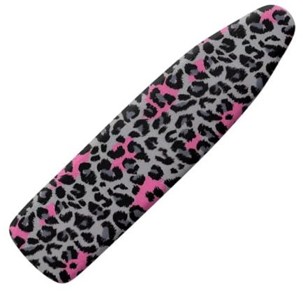 Jeiento Washable Ironing Board Cover Greay Pink Leopard Print 15x54 Ironing Board Protective Replacement Covers for Women Girls Ironing Board Protective Scorch Mesh Cloth