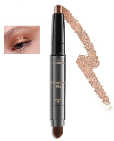 Boobeen Lidschattenstift, Creme-Lidschatten-Stift mit Mischpinsel, schimmernder und matter Lidschatten-Stift, wasserfest & lang anhaltend