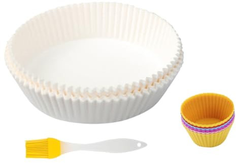 Milisten 2 Sets Air Fryer Paper Oven Air Fryer Gummy Molds Disposable Liners for Pastry Flower Cake Pan Cupcake Liners Paper Airfryer Air Fryer Liner Dedicated White Lining Edible Paper