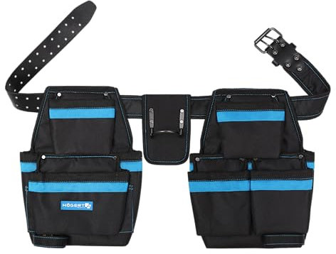 HÖGERT TECHNIK - Werkzeuggürtel 15 Taschen, Werkzeug Gürtel für Herren, werkzeug gürteltasche,Robuste Werkzeugtasche gürtel für Handwerker, Zimmerer Elektriker, Tischler, Bau, 600D-Polyester