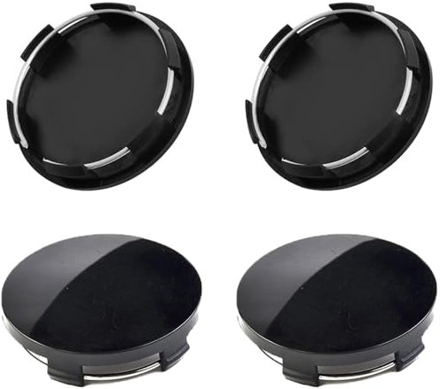 RHQFDM 4 pièces Couvercle moyeu 68mm Couvercle moyeu DIY Couvercle moyeu Universel ABS moyeu Noir Couvercle moyeu