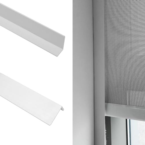 Blindify Window Light Blocker, L-Shaped Light Blocking Strips for Blackout Shades and Blinds, Guard Blinds Blackout Side Tracks for Bedroom, White (2 Pcs)