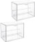 Attelite Clear Acrylic 3-Tier Display Boxes, 2 Movable Plates, Stackable, Dustproof Protection for Action Figures, Storage Box, Countertop