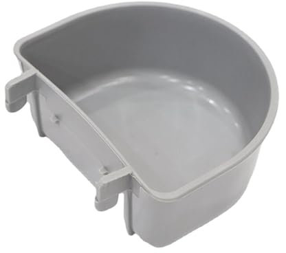 Cat Cage Food Bowl - Cat Kennel Bowls, Cat Carrier Food Bowls | Waterproof Anti Fall Hook Puppy Bowl for Cage, Dog Kennel Water Bowl, Cage Attachable Cat Feeders for Indoor Outdoor, Gray, 7x9x3.5cm