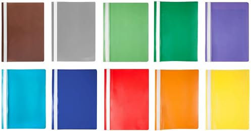 Papiertiger Schnellhefter PP für Schule und Büro (Standard, 10er Sortierung, 100er Pack)
