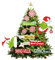 Decoración Navidad, Adornos Árbol, Monstruo Verde, para Boda, Fiesta Cumpleaños (Bola Roja)