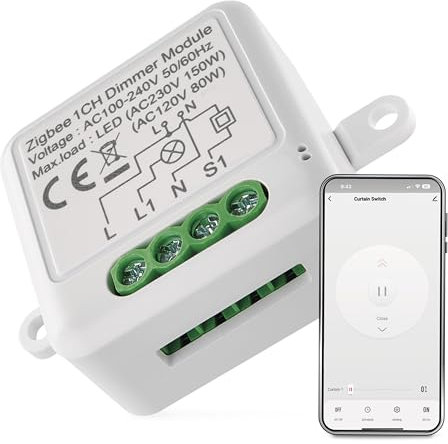 EMOS GoSmart Dimmer-Modul/Zigbee Smart Switch mit App, dimmbarer Unterputz Dimmschalter zur Fernsteuerung, Sprachsteuerung der Beleuchtung mit Alexa & Google Home, für Einzelschalter