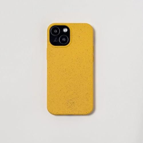 Wave Case iPhone 13 Mini Phone Case (Matte Yellow) | Biodegradable Eco Mobile Cover From Wheat Straw | Shockproof Corners & a 2mm Raised Lip for 360° Protection | Ultra-Thin & Wireless Charging