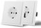 MVAVA Schuko Steckdose EU-Standard, 1 Fach Unterputz Steckdose, Einfache Installation, 80mm × 80mm Steckdosen, 3-Draht Erforderlich, Weiß, 2 Pack