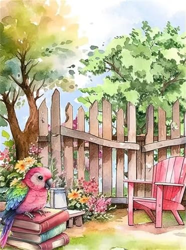 Zuooyi Peinture par Numéro Adulte Perroquet, Fleur DIY Peinture Acrylique pour Enfant Débutants, Kit de Peinture à l'huile sur Toile Bricolage pour Décoration Maison 50x65cm (Cadre DIY)