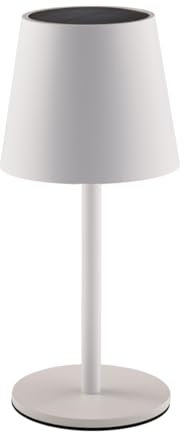 LEOLUX Columbus/s Bianco Lampada Da Scrivania, Senza Fili, Ricarica Solare. Adatta Come Abajour Da Comodino. La Lampada Da Tavolo Ha 3 Colori Di Luci Led con Intensità Dimmerabile (Bianco)
