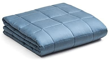 YnM Kühlende gewichtete Decke, Viskose aus Bambus mit hochwertigen Glasperlen (Blaugrau, 152 cm x 203 cm, 6,8 kg), geeignet für eine Person auf Doppel- und Kingsize-Betten