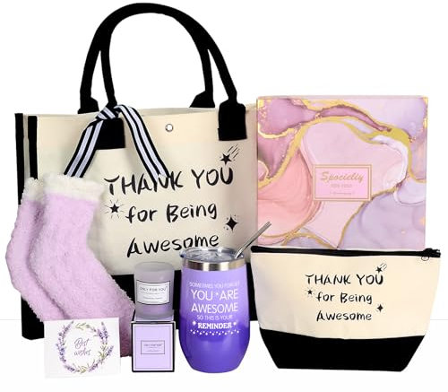 Regalos Originales Cumpleanos para Mujer Pack Regalo Mujer Navidad con Velas Perfumadas y Bolsa de Lona, Regalos para Amiga Mama Esposa, Taza Termo Regalo San Valentin Caja de Rgalo Aniversario