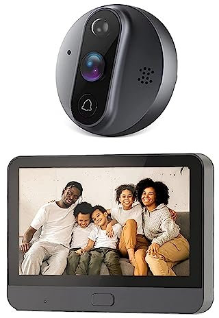 Rtauhife Smart Tuya 1080P WiFi Door Bell Eye Peephole Camera 5000MAh Audio 4,3 Pulgadas PIR FHD Infrared para