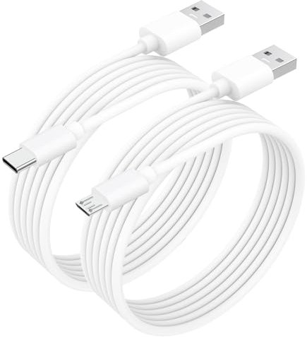 Toxaoii Kindle Ladekabel Micro USB und USB C Ladekabel für Kindle Paperwhite, Oasis, Scribe, Fire Tablets, Fire HD, Kinder-Tablet [2er-Pack] (Weiß, 150cm)