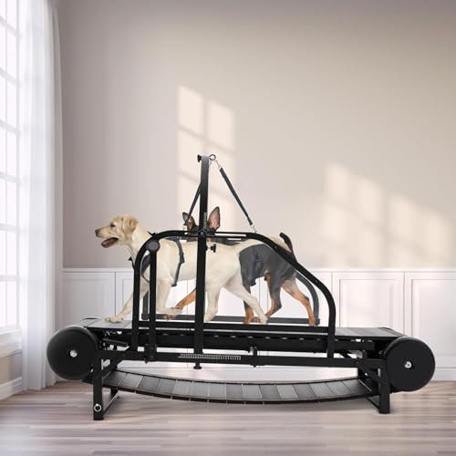 QYLTTDM Dog Treadmill for Large Dogs, Adjustable Ramp Canine Running Slatmill Machine, Quiet Dog Treadmill with Pedometer, Dog Treadmill with Safety Rail, Weatherproof pet Treadmill, Indoor Home
