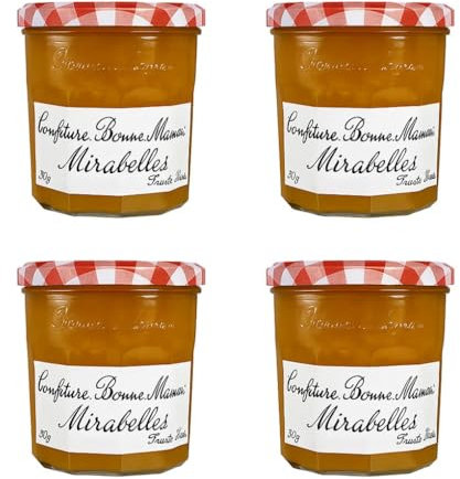 Confiture de Mirabelles 370g – Lot de 4 Pots – Recette Maison Authentique – Fruits Cuits au Chaudron – Idéal Petit Déjeuner & Pâtisserie