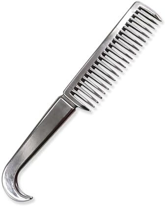 LZZEM Aluminum Alloy Horse Comb Mane Tail Pulling Comb Metal Horse Grooming Tool Smooth Surface Durable Metal Polishing for Removing Loose Undercoat Knots