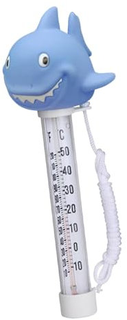 Sharplace Thermomètre de piscine flottant facile à lire, design animal amusant, thermomètre à eau, jauge de température de l'eau pour étang à poissons, Requin