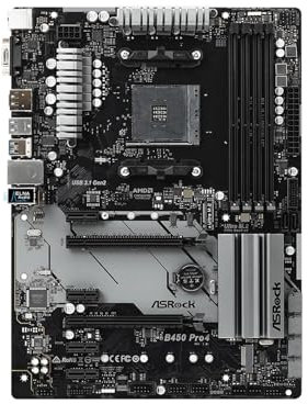 QWEOWW motherboard Fit For ASRock B450 Motherboard B450 PRO4 Motherboard Supports Ryzen 5600G 5700 5800X 1600 4300 3000 320GE CPU AM4 DDR4 128G ATX