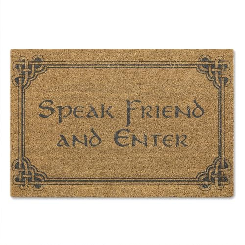 A1 Graphics Ltd Speak Friend and Enter Brush Doormat Front Door Mat Back Couple's Gift Friends Gift