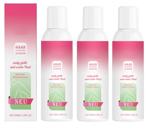 Body hårborttagningsskum 100 ml – effektiv hårborttagning utan rakning för kvinnor och män – snabb, smärtfri och långvarig – hudvänlig – för alla hudtyper (3, 100 ml)