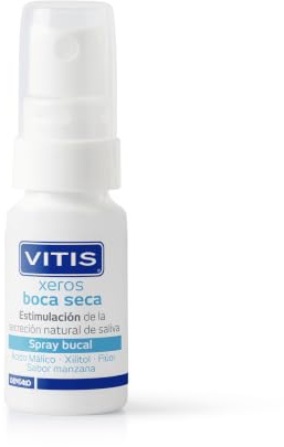VITIS® xeros Boca Seca Spray, Hidratación Bucal, Alivio de la Sequedad, con Xilitol y Fluoruro Sódico, 15ml